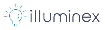 Illuminex colored logo on a transparent background 350x100 pixels