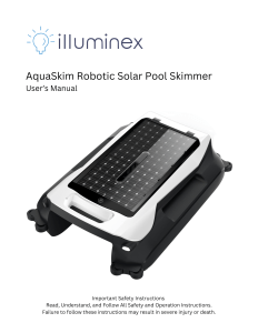 AquaSkim Solar Powered Pool Skimmer Manual Front Cover with clickable link to download PDF version of aquaskim AquaSkim Solar Powered Pool Skimmer manual.